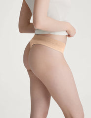 Women's Second Skin Thong, Lace Waist (3-Pack)
