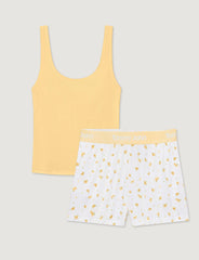 Women's Cotton Pointelle Rib Tank & Second Skin Short Set