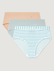 Women's Second Skin High Rise Brief, Lace Mix (3-Pack)