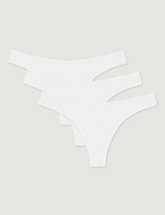 Women's Cotton Pointelle Thong (3-Pack)