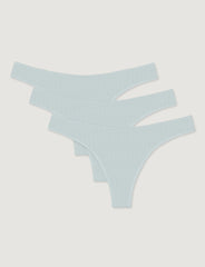Women's Cotton Pointelle Thong (3-Pack)