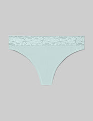 Women's Second Skin Thong, Lace Waist