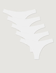 Women's Cotton Pointelle Thong (5-Pack)