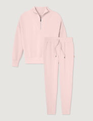 Women's Luxe Traveler Knit Quarter Zip & Jogger Set