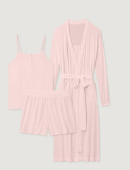 Women's Second Skin Robe, Luxe Rib Cami & Short Set