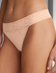 Women's Second Skin Thong, Lace Waist