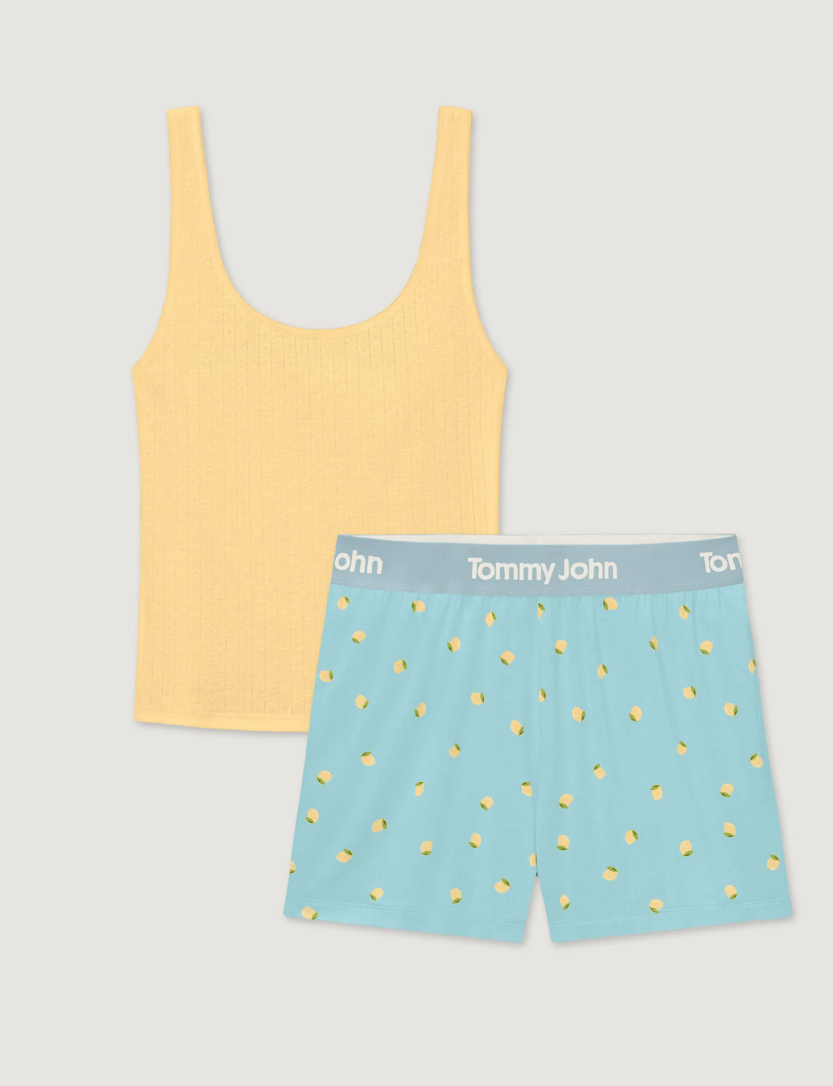 Women's Cotton Pointelle Rib Tank & Second Skin Short Set