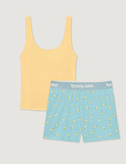 Women's Cotton Pointelle Rib Tank & Second Skin Short Set