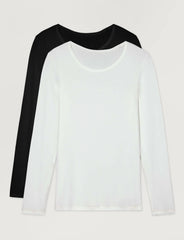 Women's Micro Rib Long Sleeve Tee (2-Pack)