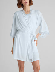 Women's Second Skin Luxe Rib Lace Robe