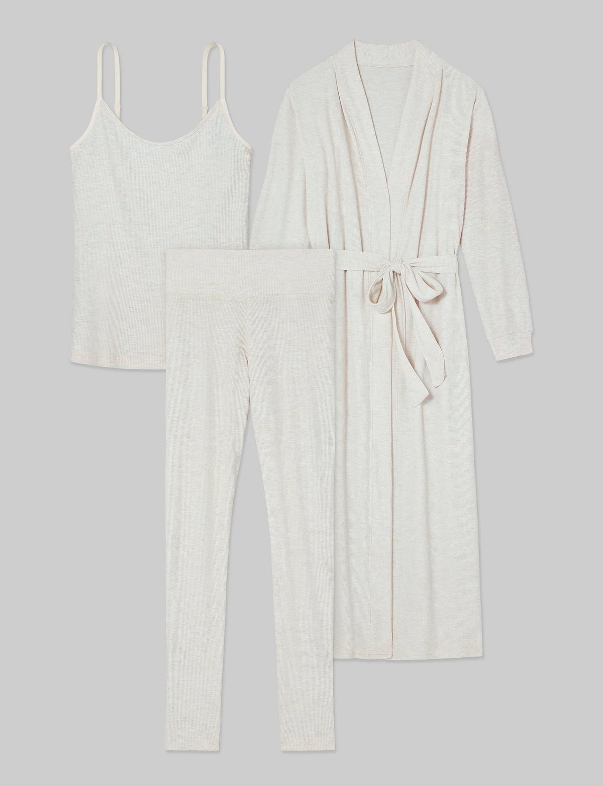 Women's Waffle Lounge Tank, Legging & Robe Set