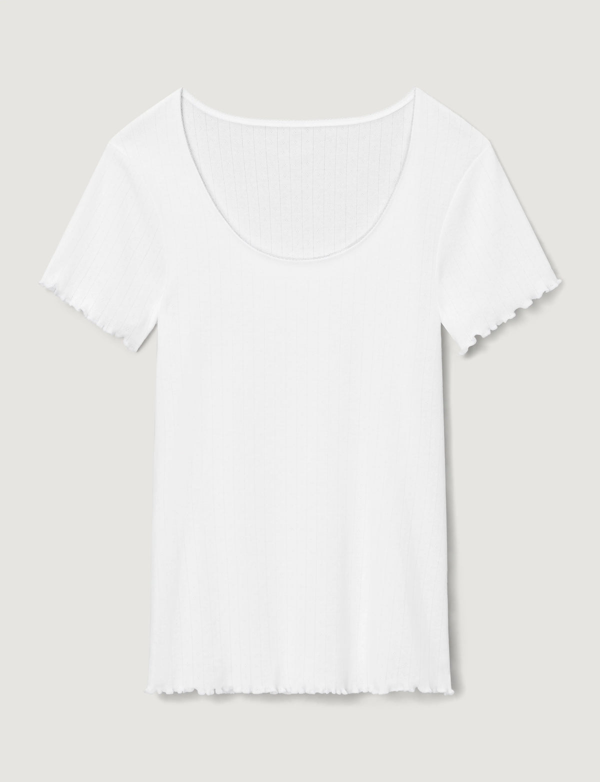 Women's Cotton Pointelle Rib Tee