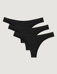 Women's Cotton Pointelle Thong (3-Pack)