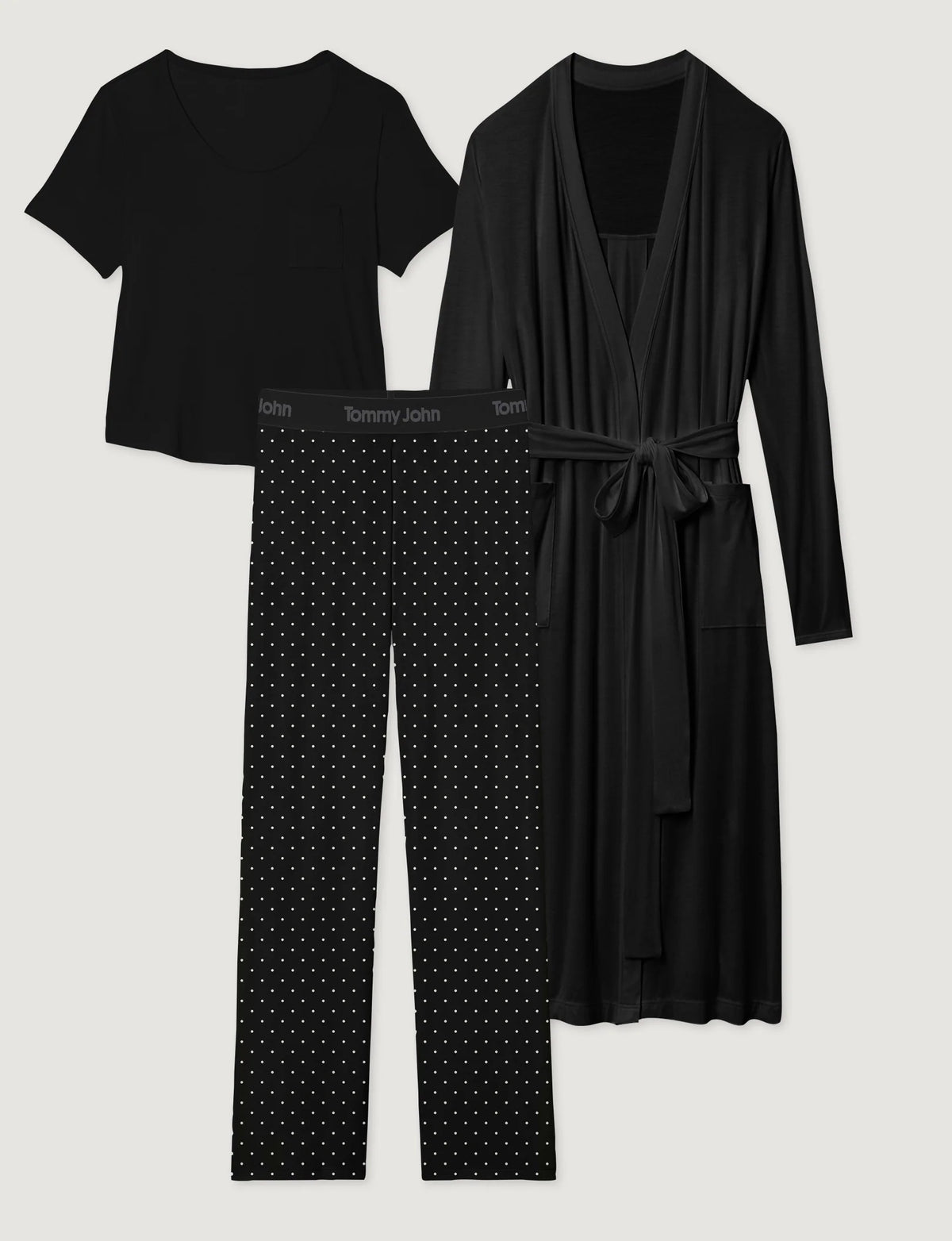 Women's Second Skin Sleep Tee, Pant & Robe Set