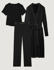 Women's Second Skin Sleep Tee, Pant & Robe Set